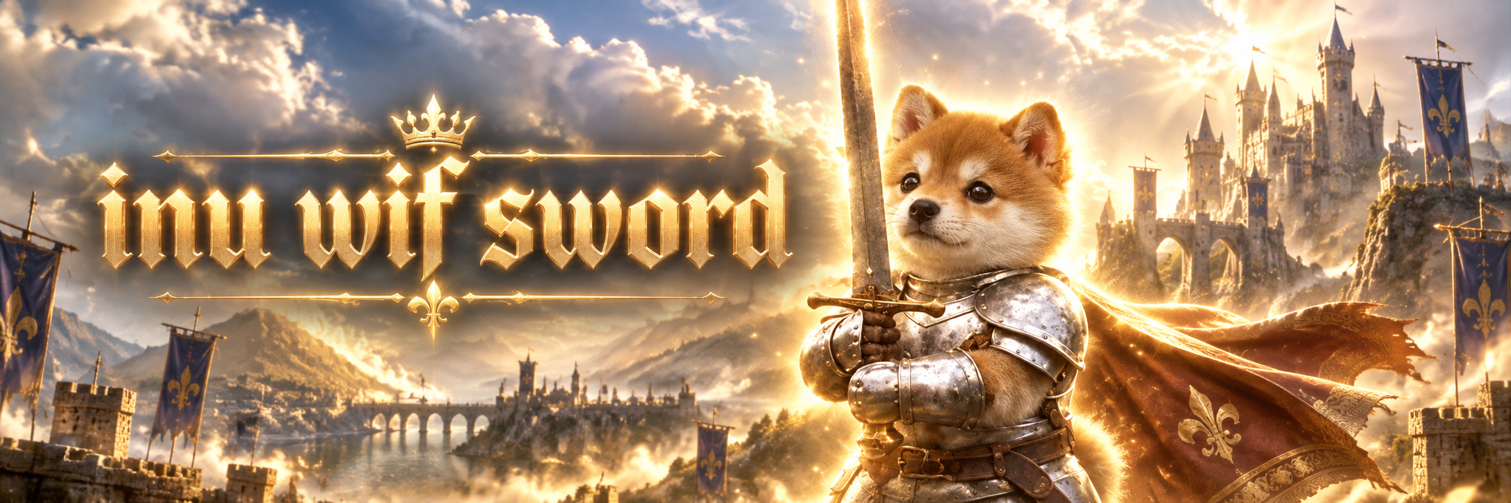 inu wif katana banner over the castle